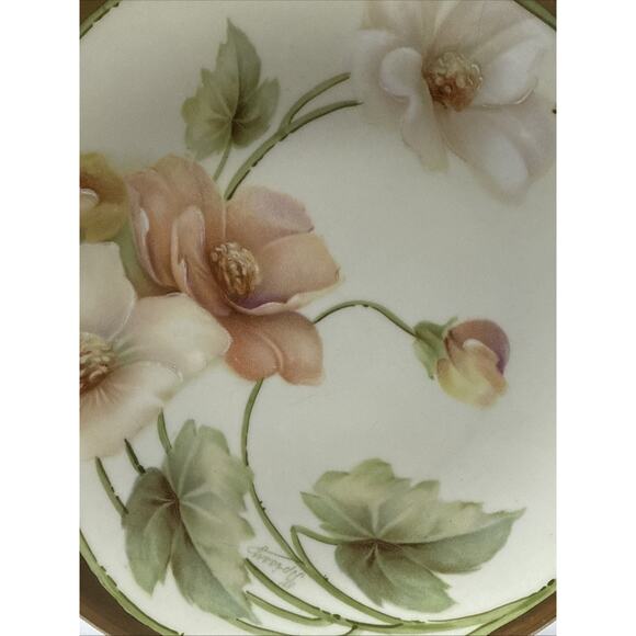 Old RS Prussia Germany Hand Painted Cabinet Plate Gold Floral Signed - Picture 13 of 15